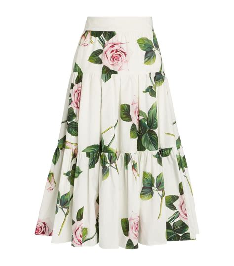 dolce gabbana tropical rose skirt|dolce gabbana long skirt.